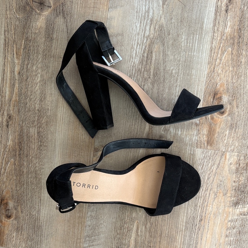 Torrid Black Suede Heels - Size 9.5W
